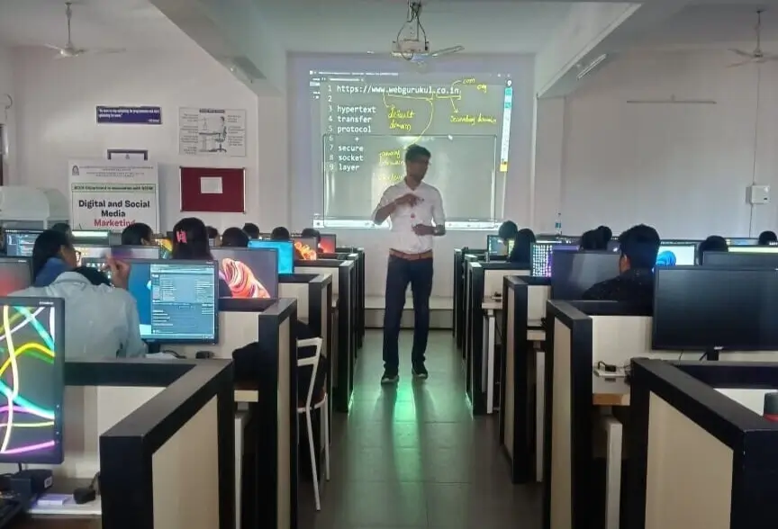 Harsh Sir teaching in a classroom at Webgurukul Institute
